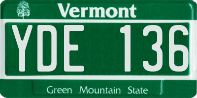 VT license plate YDE136