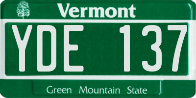 VT license plate YDE137