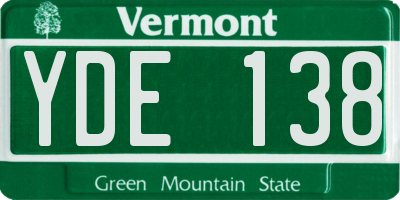 VT license plate YDE138