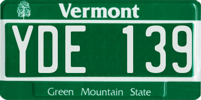 VT license plate YDE139