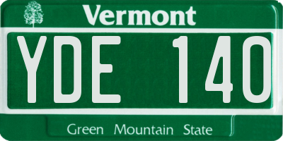 VT license plate YDE140