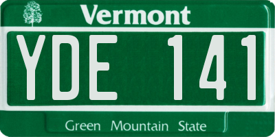 VT license plate YDE141