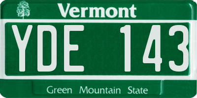 VT license plate YDE143