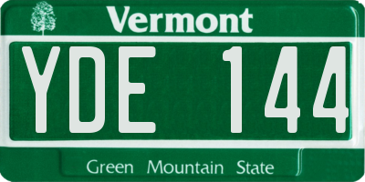 VT license plate YDE144