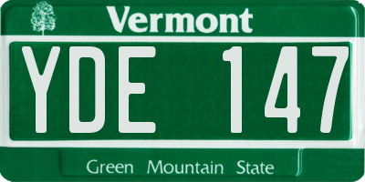 VT license plate YDE147