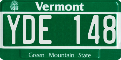 VT license plate YDE148