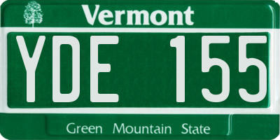 VT license plate YDE155