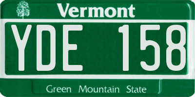 VT license plate YDE158