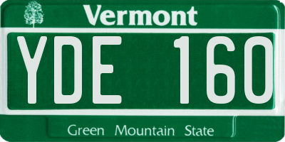 VT license plate YDE160