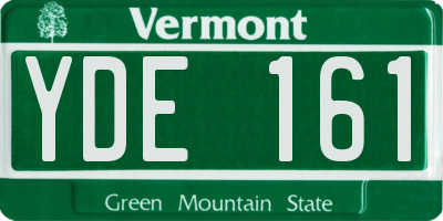 VT license plate YDE161