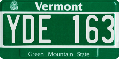 VT license plate YDE163