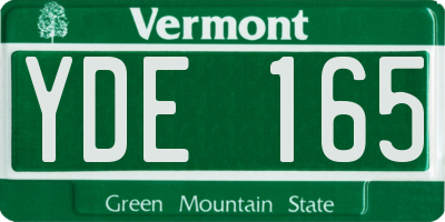VT license plate YDE165