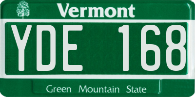 VT license plate YDE168