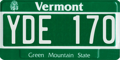 VT license plate YDE170