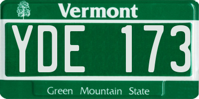 VT license plate YDE173