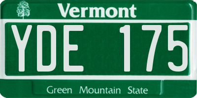 VT license plate YDE175