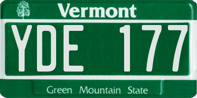 VT license plate YDE177