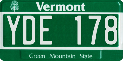 VT license plate YDE178