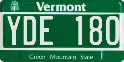 VT license plate YDE180