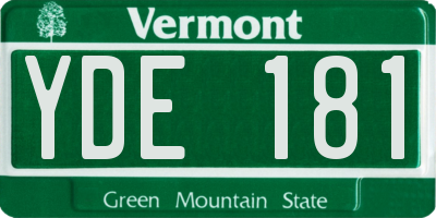 VT license plate YDE181
