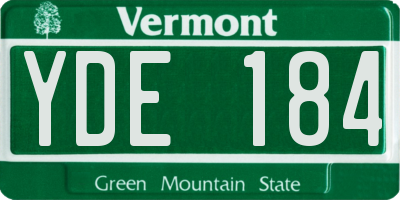 VT license plate YDE184