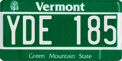 VT license plate YDE185