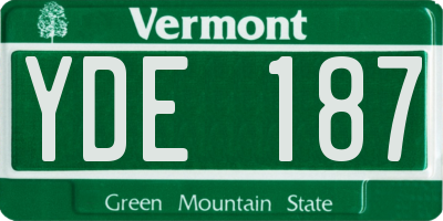 VT license plate YDE187