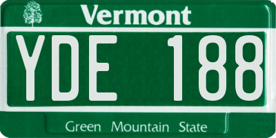 VT license plate YDE188