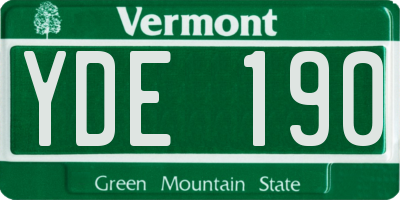 VT license plate YDE190