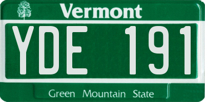 VT license plate YDE191