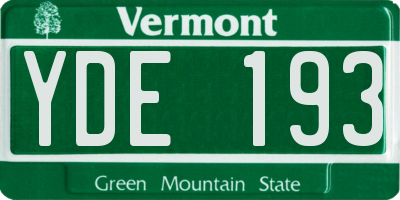 VT license plate YDE193