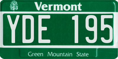 VT license plate YDE195