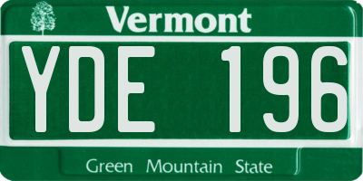 VT license plate YDE196