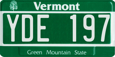 VT license plate YDE197