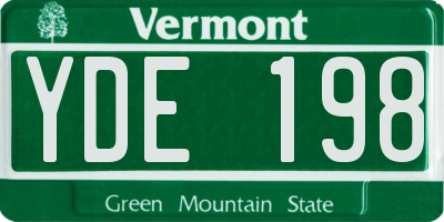 VT license plate YDE198