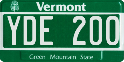 VT license plate YDE200