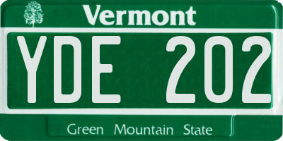 VT license plate YDE202