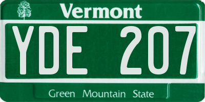 VT license plate YDE207