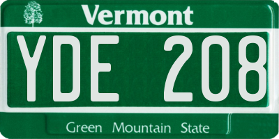 VT license plate YDE208