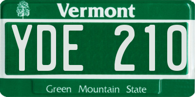VT license plate YDE210