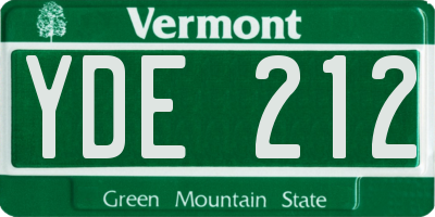 VT license plate YDE212