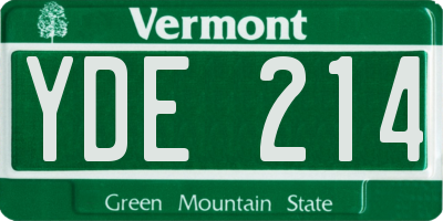 VT license plate YDE214