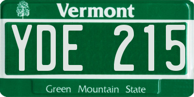 VT license plate YDE215