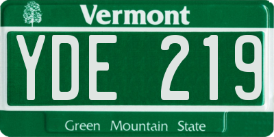 VT license plate YDE219
