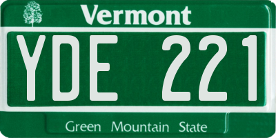 VT license plate YDE221