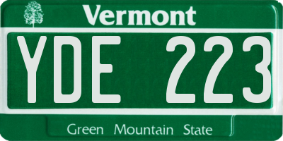 VT license plate YDE223
