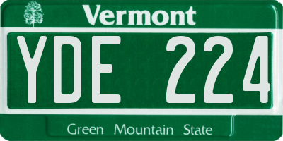 VT license plate YDE224