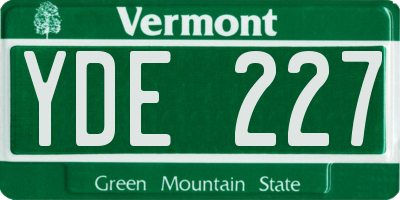 VT license plate YDE227