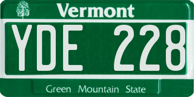 VT license plate YDE228