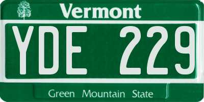 VT license plate YDE229